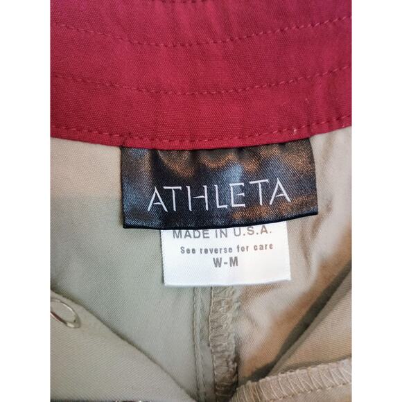 Athleta Cargo Capri Pants Womens Medium Beige Outdoor Athleisure Hiking Shorts - Picture 3 of 8
